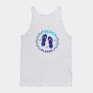 Beach Please // Fun Summer Flip Flop Badge Tank Top